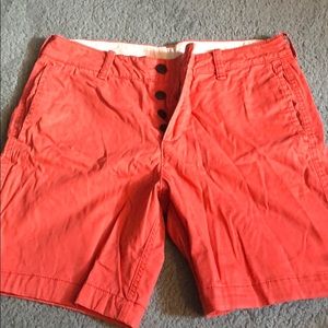 MENS abercrombie & fitch coral/red cargo shorts